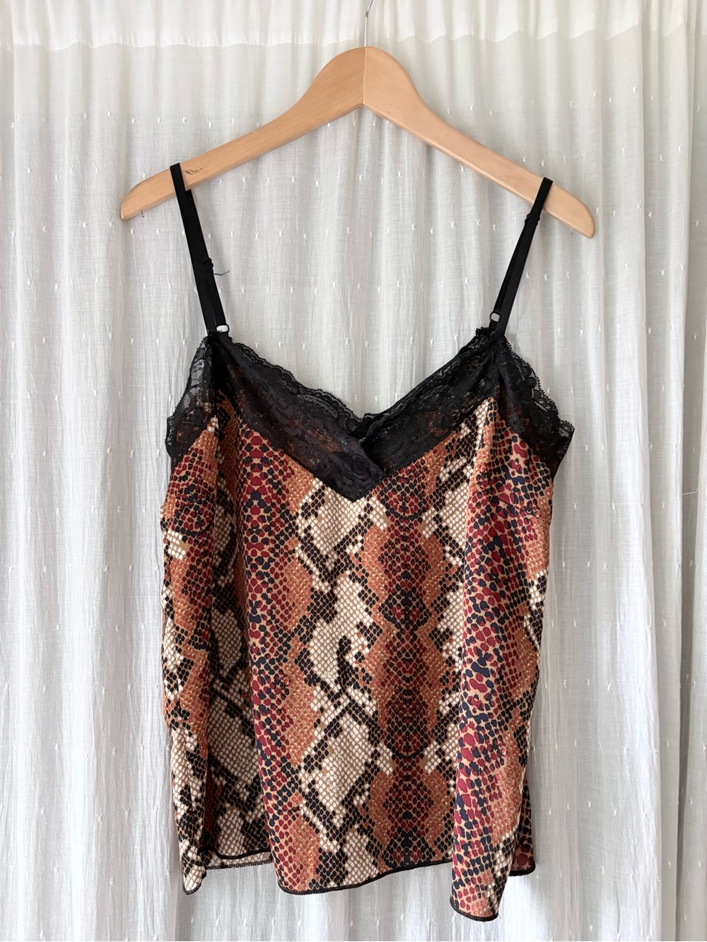 Cameo Rose Snakeskin Printed Cami in Rust, Navy & Tan
